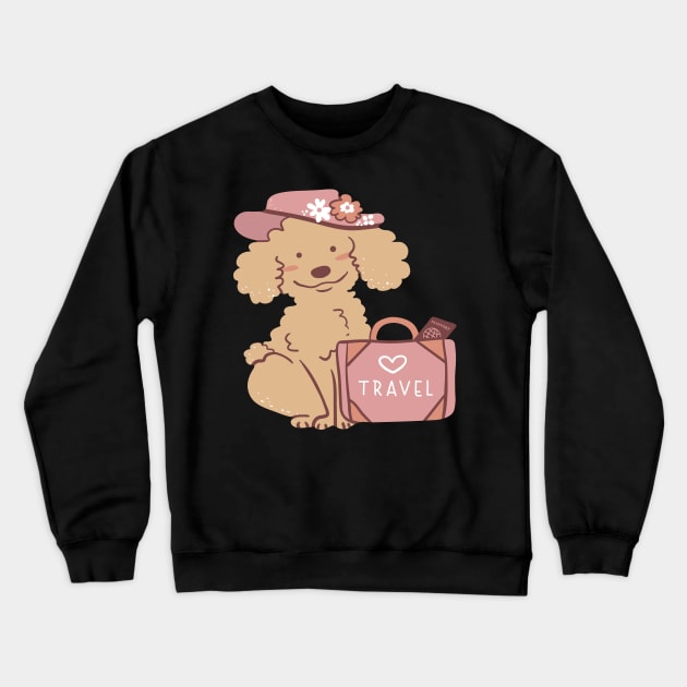 Poodles and Travels Crewneck Sweatshirt by Wlaurence